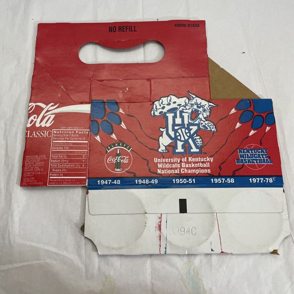 Coca-Cola Classic 1978 Kentucky Wildcats Basketball Champions Cardboard Carrier